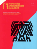 Recherches amérindiennes au Québec, v. XIX, no 04, 1989